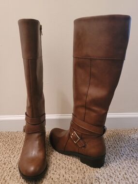 Arizona Delling Faux Leather Zip Up Boots, Brown - Size: 8M